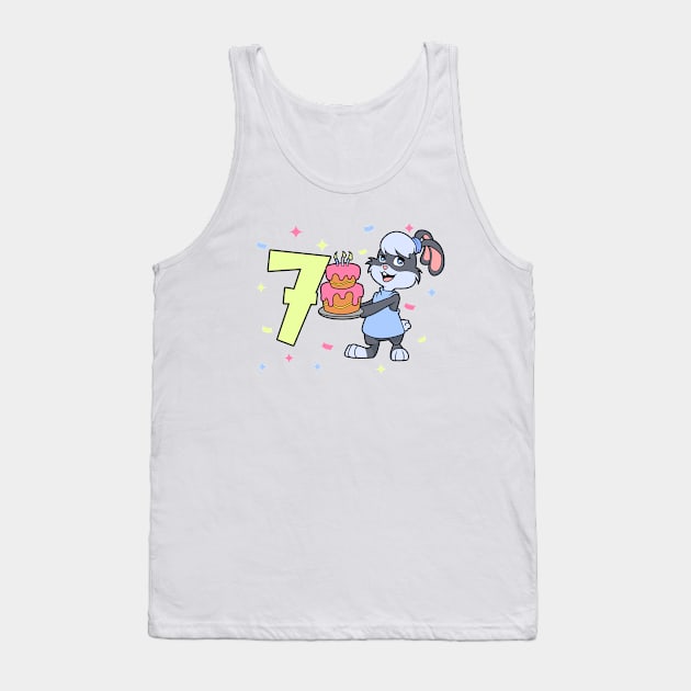 I am 7 with bunny - girl birthday 7 years old Tank Top by Modern Medieval Design